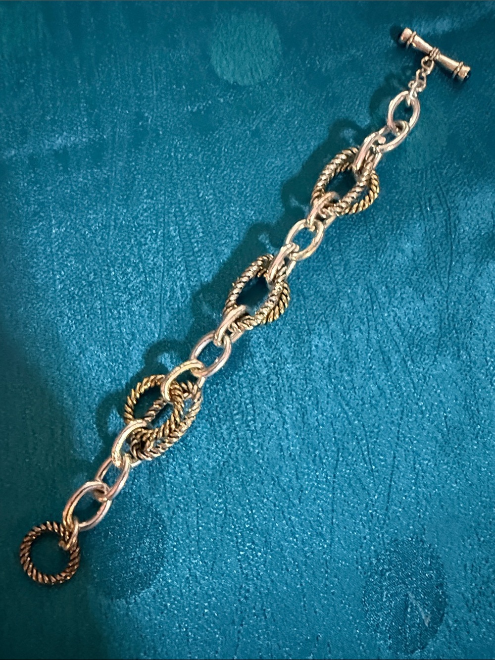 Gold-Tone Textured Link Bracelet - Women Jewelry